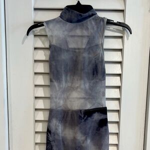 Child Dance Costume - CH LG - Grey Marble Mesh Unitard Pants